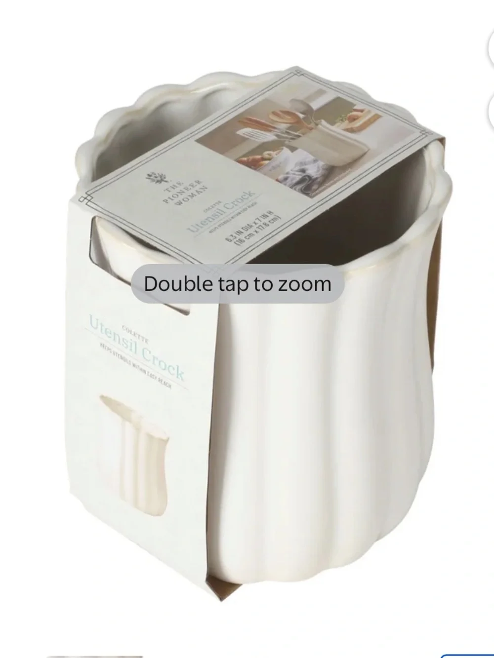 ✨The Pioneer Woman Colette Stoneware Kitchen Utensil Holder, White